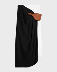 draped skirt IN viscose - BLACK -  - 1 | CELINE