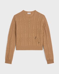 JERSEY CON CUELLO REDONDO DE CACHEMIRA CON CADENAS - CAMEL -  - 1 | CELINE