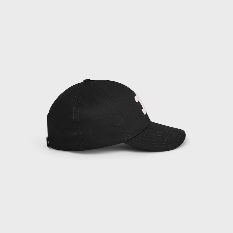 triomphe baseball cap in cotton - BLACK -  - 1 | CELINE