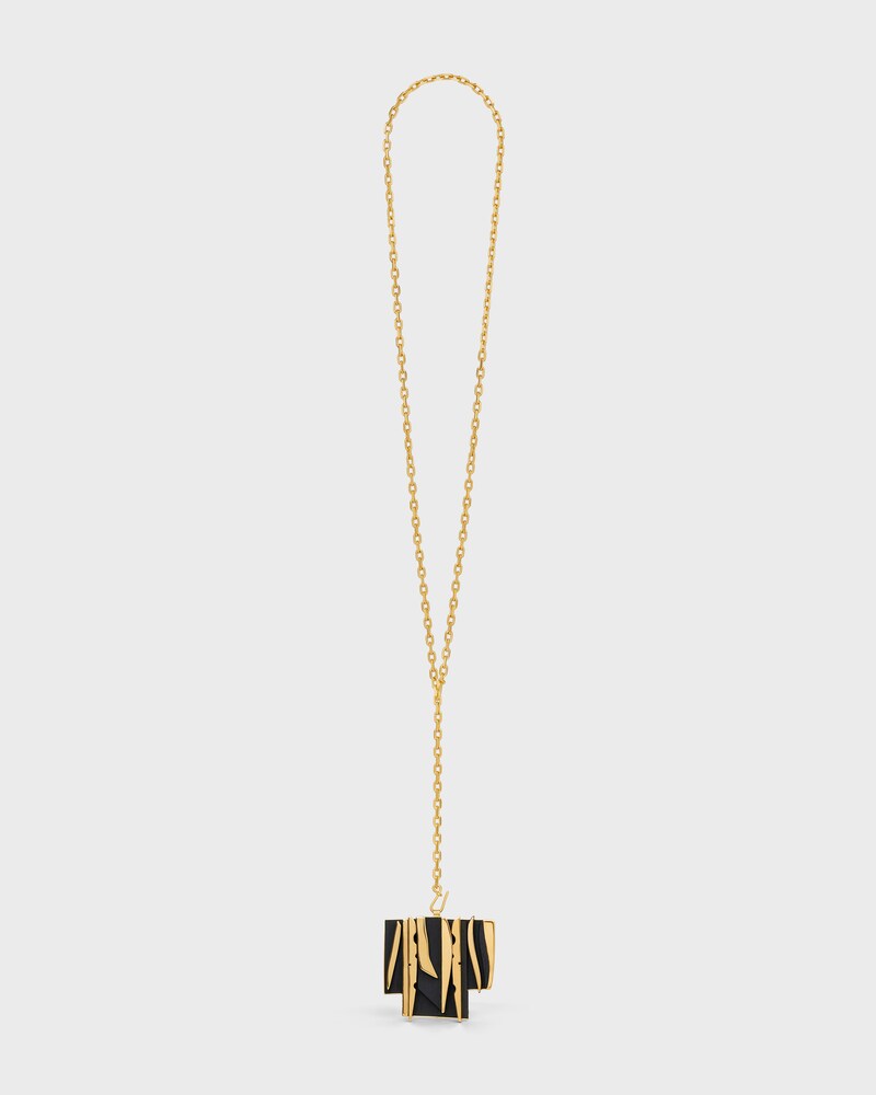 Colar Celine Nevelson Project em Vermeil e Madeira de Carvalho - DOURADO / PRETO - COLAR - 1 | CELINE