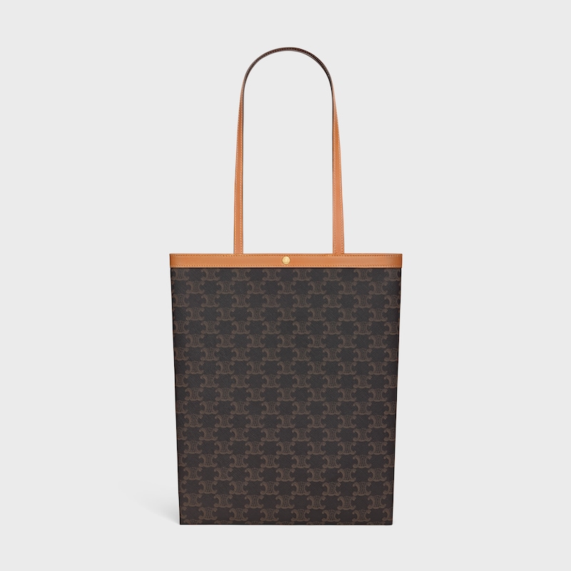 MEDIUM FLAT SHOPPER IN TRIOMPHE CANVAS - MIEL - TOP-HANDLE BAGS - 1 | CELINE