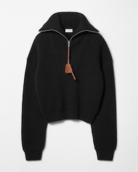 TRUCKER-PULLOVER AUS GERIPPTEM KASCHMIR - SCHWARZ -  - 1 | CELINE