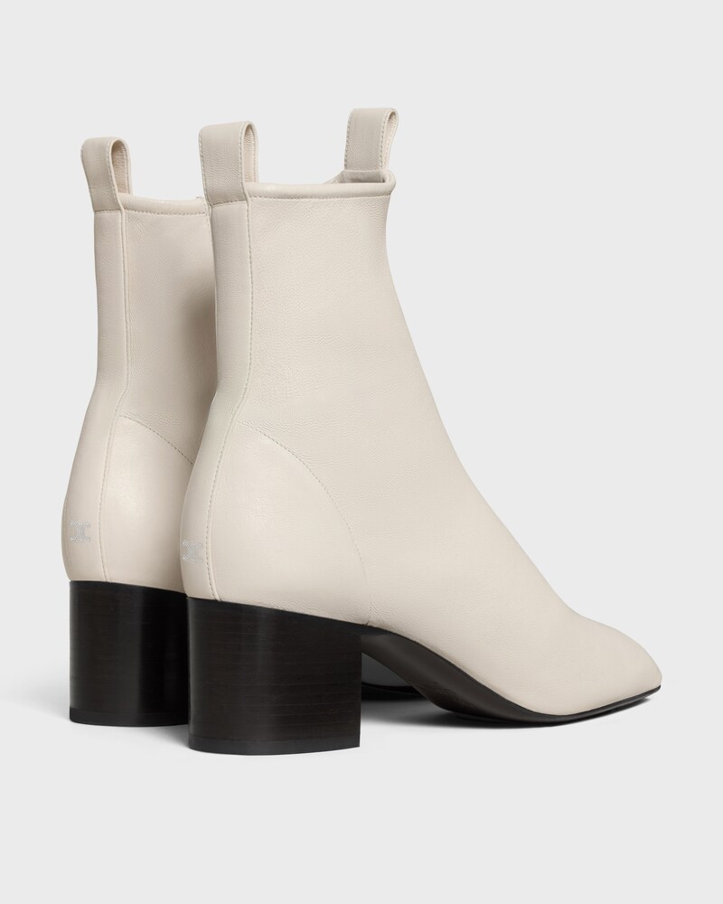 CHERI - BOTTINE ZIPP&Eacute;E EN CUIR D'AGNEAU STRETCH - IVOIRE -  - 1 | CELINE