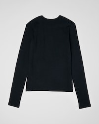 ロングスリーブ Tシャツ / リブ編みコットンジャージー - ブラック / ホワイト -  - 2 | CELINE
