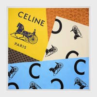 square IN silk twill - BLUE/CREAM/YELLOW -  - 1 | CELINE