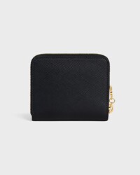 Small Zipped Wallet TRIOMPHE CHARMS IN GRAINED CALFSKIN - BLACK - WALLETS - 2 | CELINE
