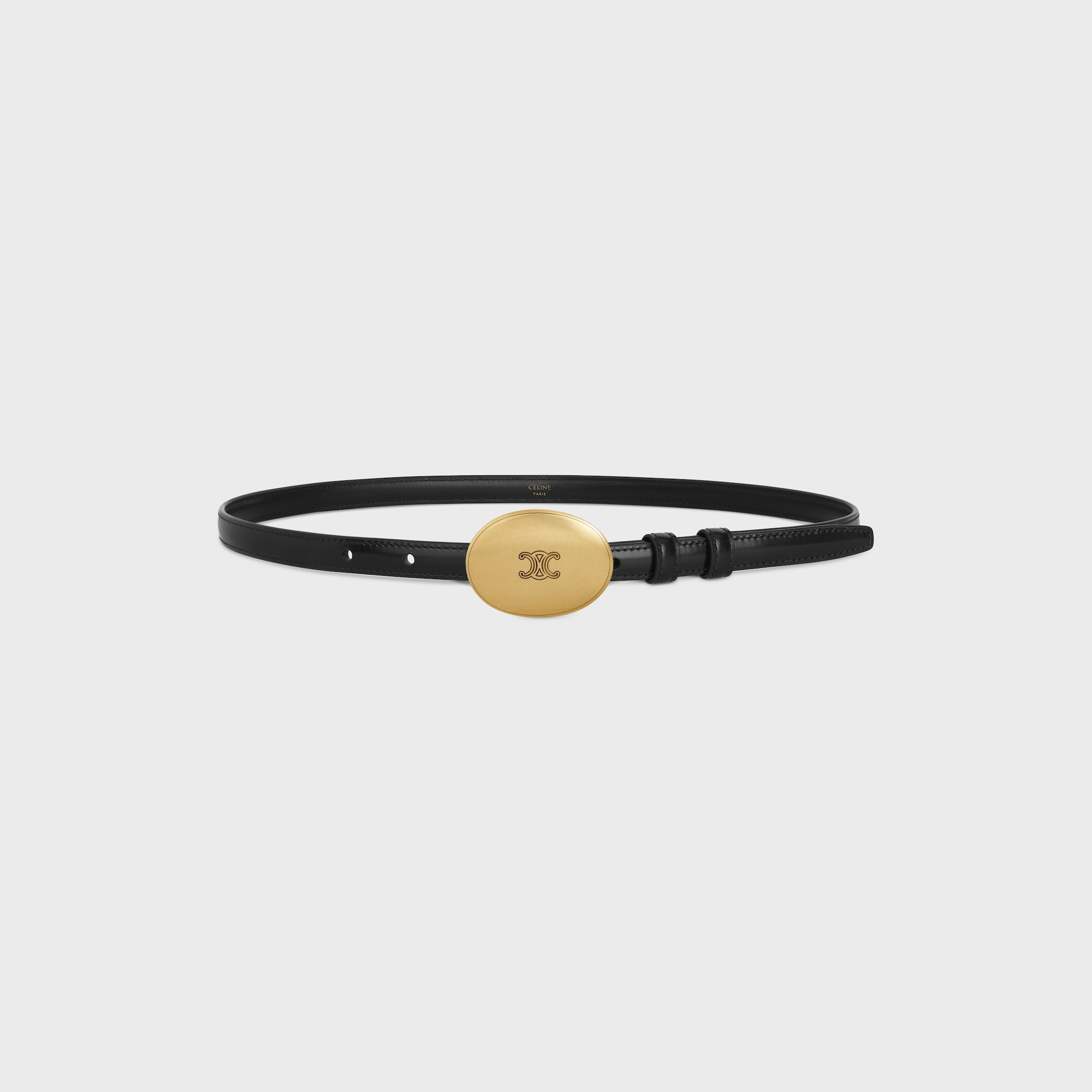 CELINE Thin Plate Belt 13MM IN Taurillon Leather