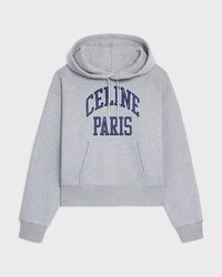 SUDADERA HOLGADA CON CAPUCHA DE FELPA DE ALGODÓN - GRIS MEDIO/AZUL MARINO -  - 1 | CELINE