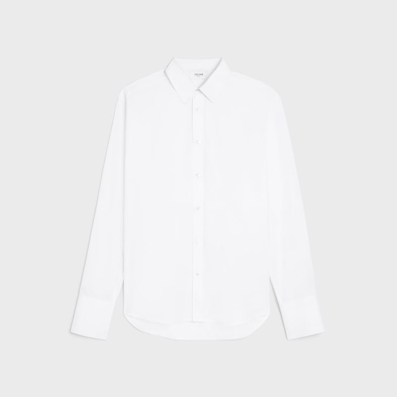 loose shirt IN COTTON POPLIN - WHITE -  - 1 | CELINE