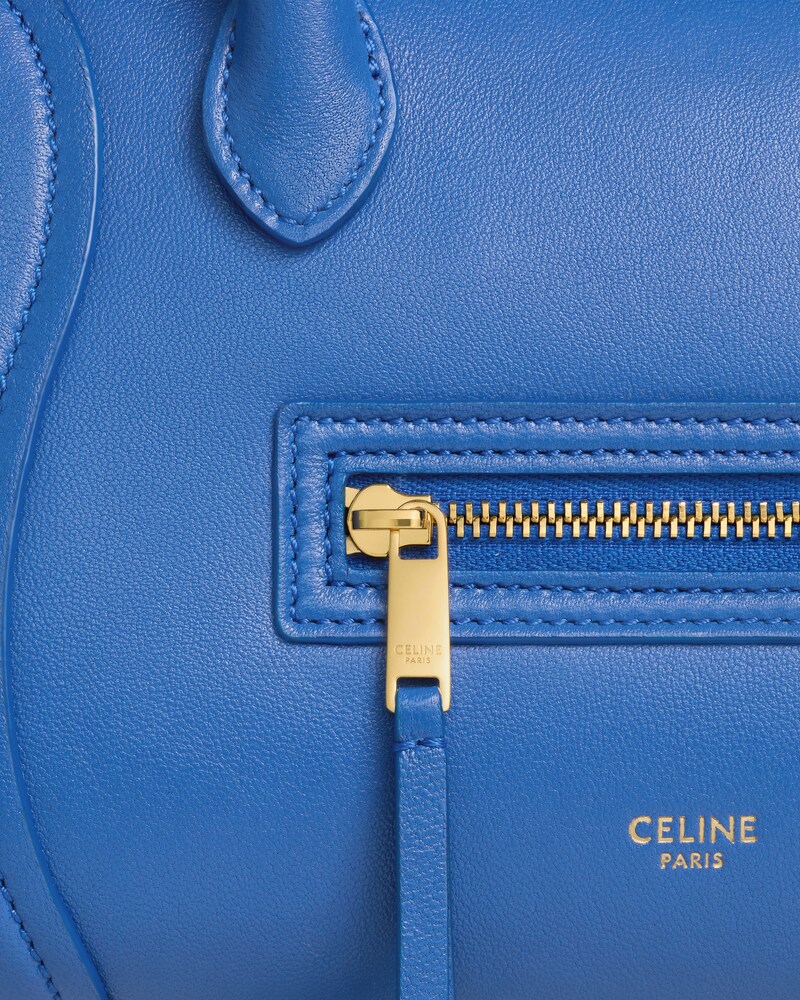 LITTLE LUGGAGE IN SUPPLE SHINY LAMBSKIN - OXIDE BLUE - LUGGAGE - 1 | CELINE