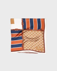 square IN silk twill - COGNAC/NAVY/WHITE -  - 2 | CELINE