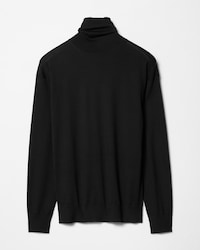 JERSEY DE CUELLO ALTO EN LANA MERINA - NEGRO -  - 2 | CELINE