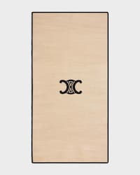 Beach mat and beach mat holder in calfskin - NATURAL / TAN - TRAVEL - 1 | CELINE