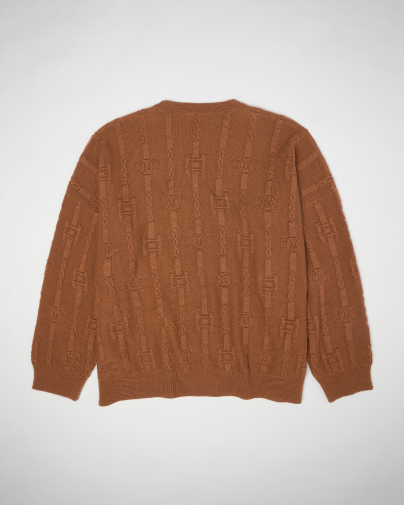 Oversize-Rundhalspullover aus Kaschmir mit Triomphe Ketten - ROST -  - 1 | CELINE