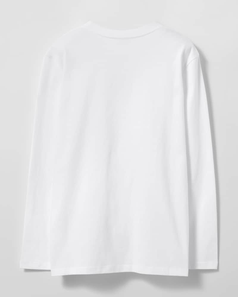 long-sleeved t-shirt IN cotton jersey - OFF WHITE / BLACK -  - 1 | CELINE