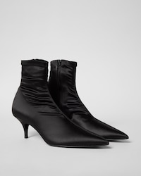 SOCK BOOTIE IN SATIN - BLACK -  - 2 | CELINE