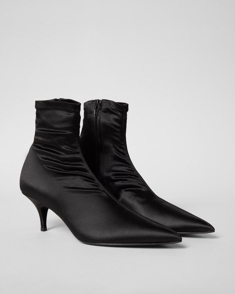 BOTA SOCK EM CETIM - PRETO - - 1 | CELINE