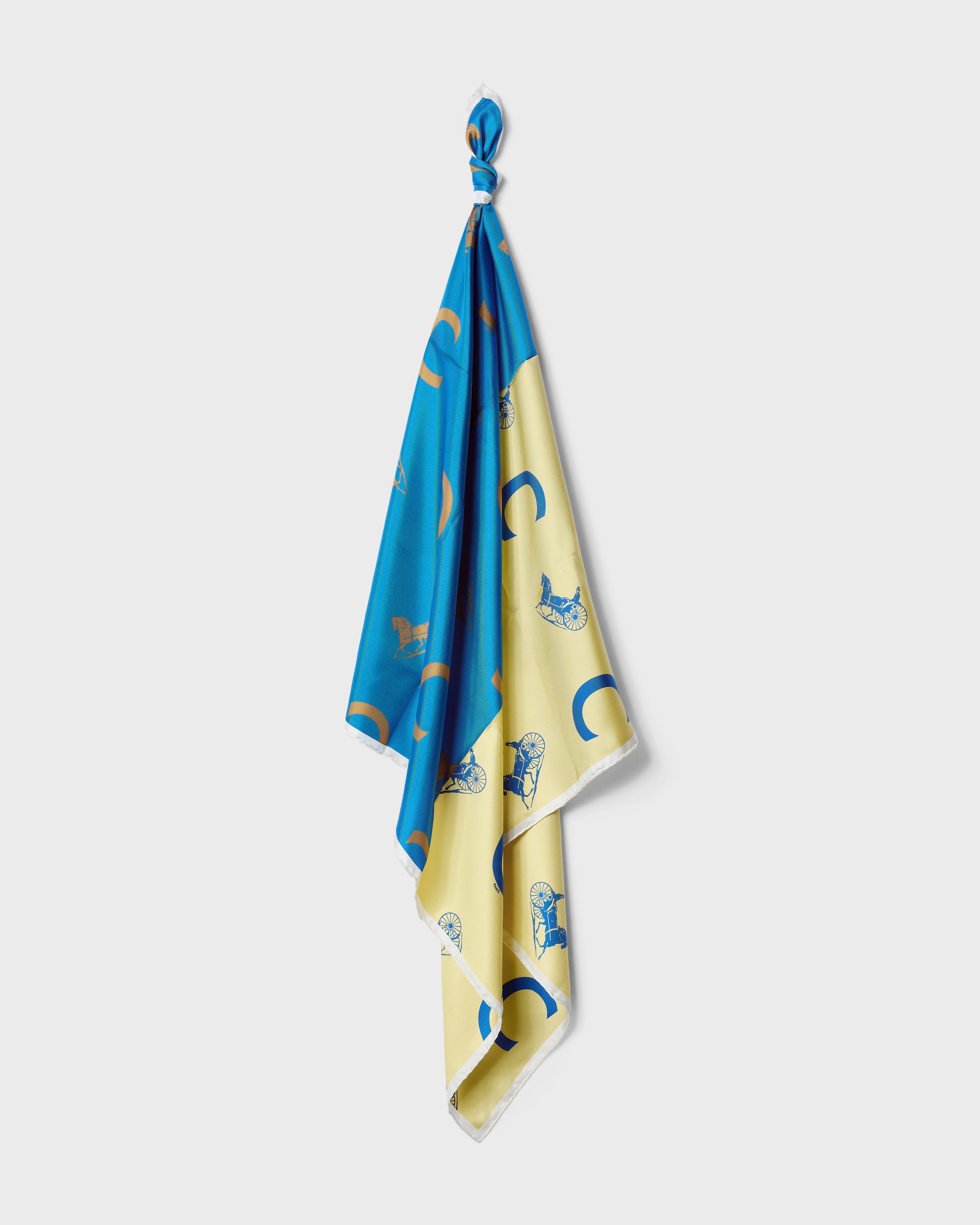 C CALÈCHE SPLIT FOULARD 90 - TEAL/YELLOW | CELINE