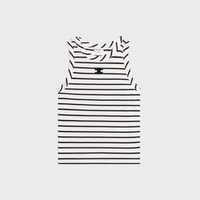 débardeur triomphe jersey soie rayé - BLANC/NOIR -  - 1 | CELINE