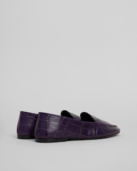 AURA SLIPPER IN CROC-STAMPED LEATHER - PURPLE -  - 2 | CELINE