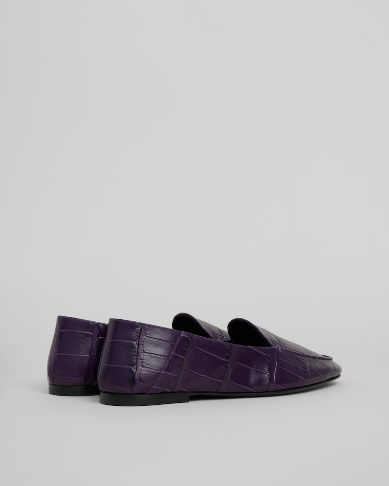 AURA SLIPPER IN CROC-STAMPED LEATHER - PURPLE -  - 1 | CELINE