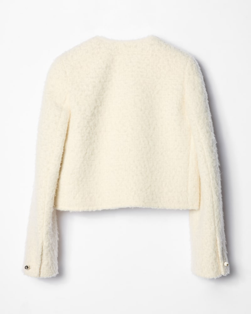 icone jacket IN cashmere and wool natté - WHITE -  - 1 | CELINE