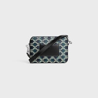MESSENGER PEQUENA EM TRIOMPHE CANVAS LISTRADO E COURO DE BEZERRO - PRETO/AZUL-MARINHO - BOLSAS DE NEGÓCIOS DE VIAGENS - 2 | CELINE