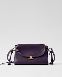 SOFT TRIOMPHE LITTLE WEDGE IN SUPPLE SHINY LAMBSKIN - PLUM - SOFT TRIOMPHE - 1 | CELINE