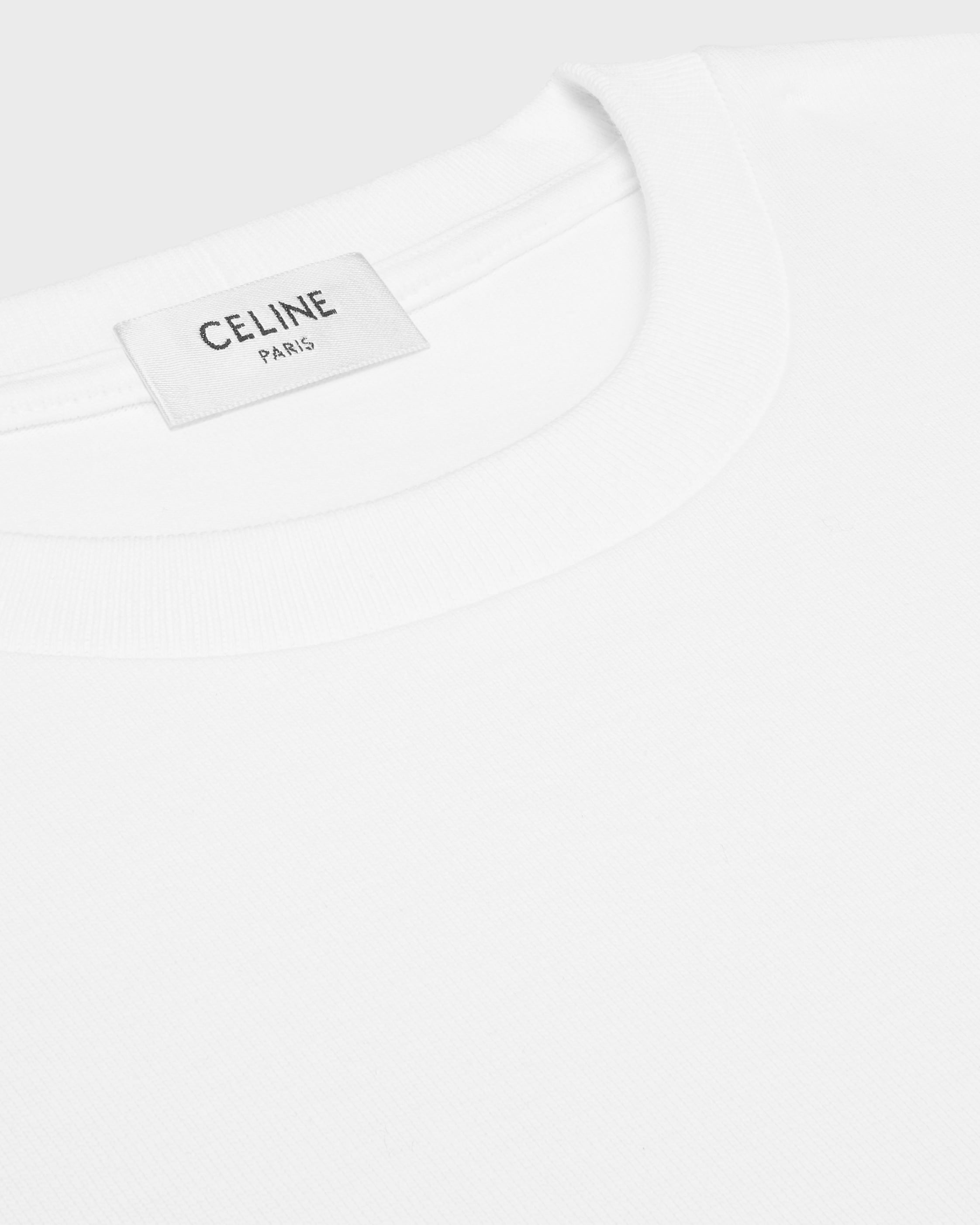 loose T-SHIRT IN cotton jersey - OFF WHITE / ROUGE CERISE | CELINE