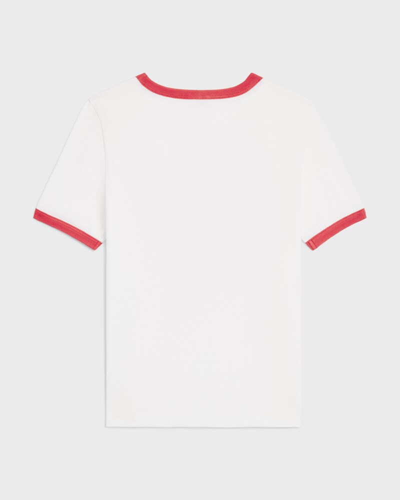 70's t-shirt IN cotton jersey - OFF WHITE / ROUGE CERISE -  - 1 | CELINE