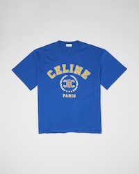 t-shirt IN cotton jersey - BLUE/YELLOW/OFF WHITE -  - 1 | CELINE