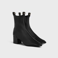 CHERI - BOTTINE ZIPPÉE EN CUIR D'AGNEAU STRETCH - Noir -  - 2 | CELINE
