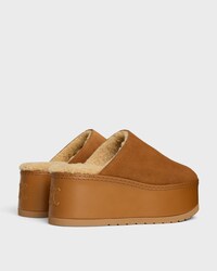 CELINE DANA - WEDGE MULE IN Suede Calfskin - COGNAC -  - 2 | CELINE