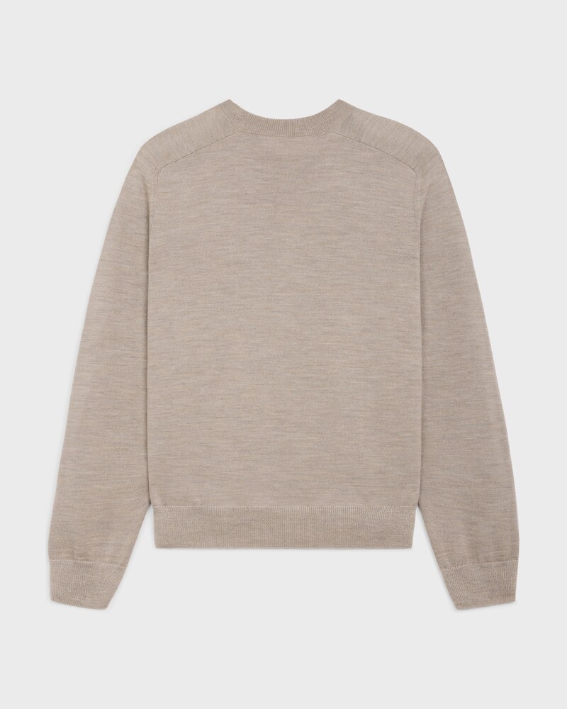 crew neck sweater IN wool - LIGHT TAUPE -  - 1 | CELINE
