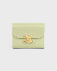 Small Flap Wallet TRIOMPHE IN Shiny calfskin - SOFT LIME - NEW - 1 | CELINE