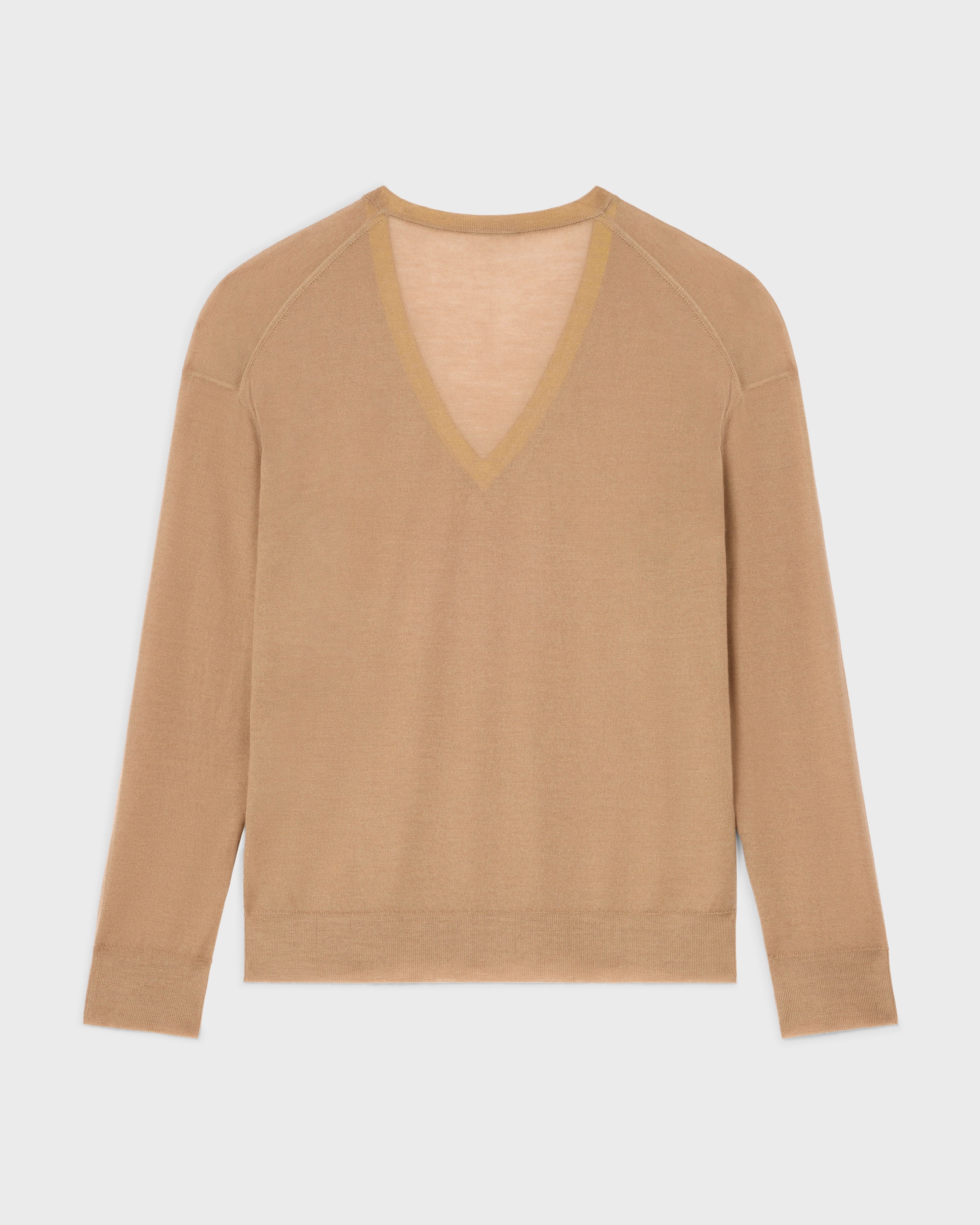 v-neck sweater IN cashmere - CAMEL/YELLOW | CELINE