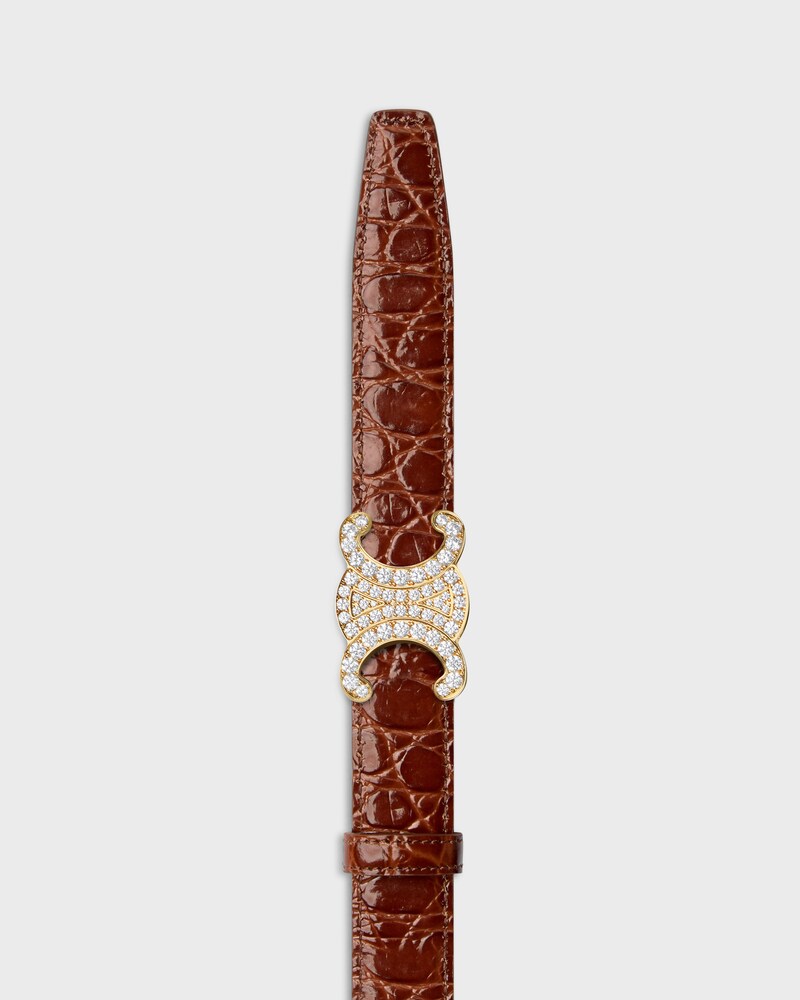 Reversible Strap 25MM IN TAURILLON LEATHER AND CROCODILE EMBOSSED CALFSKIN -  -  - 1 | CELINE