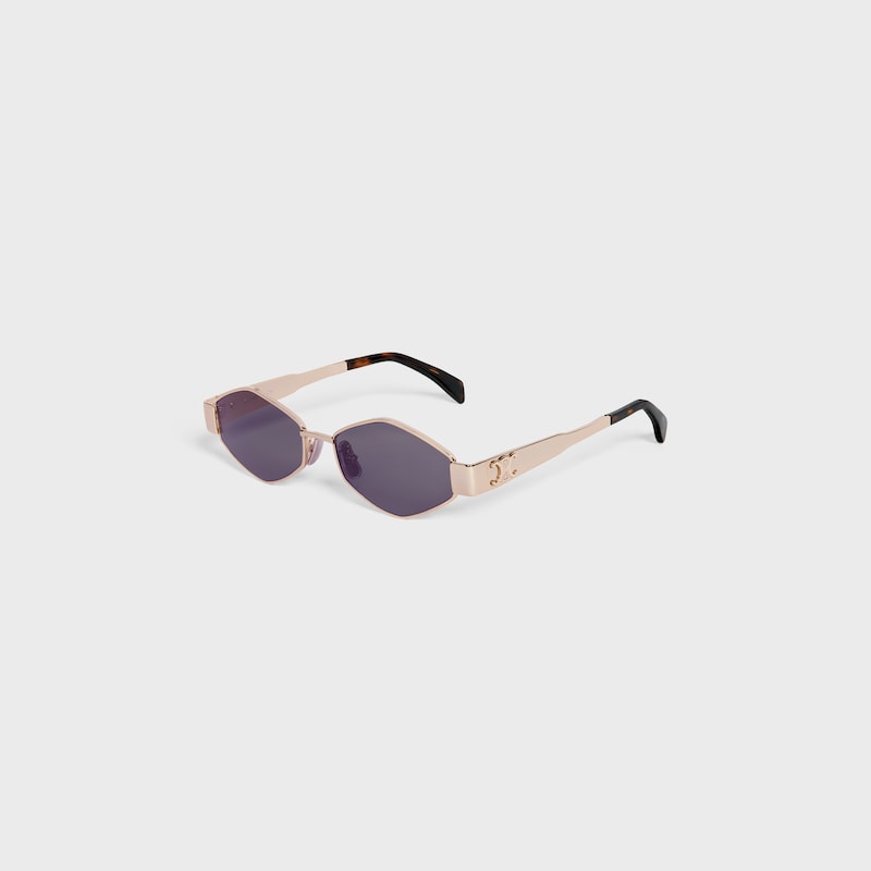 Triomphe Metal 02 sunglasses in Metal - Rose Gold / Smoke - PILATES CELINE - 1 | CELINE