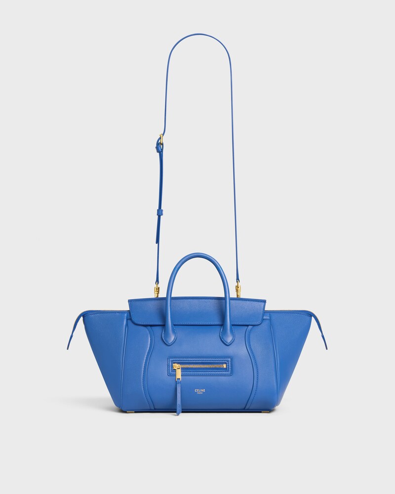 LITTLE LUGGAGE IN SUPPLE SHINY LAMBSKIN - OXIDE BLUE - LUGGAGE - 1 | CELINE