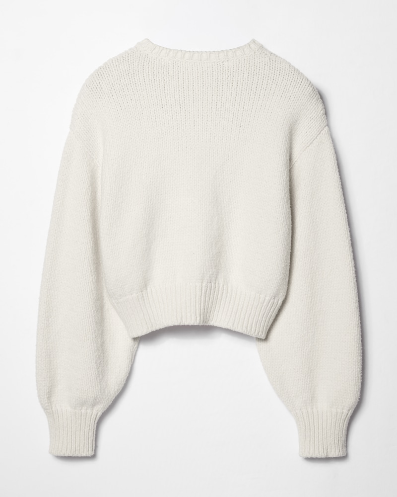 crewneck sweater IN cotton - OFF WHITE / NAVY -  - 1 | CELINE