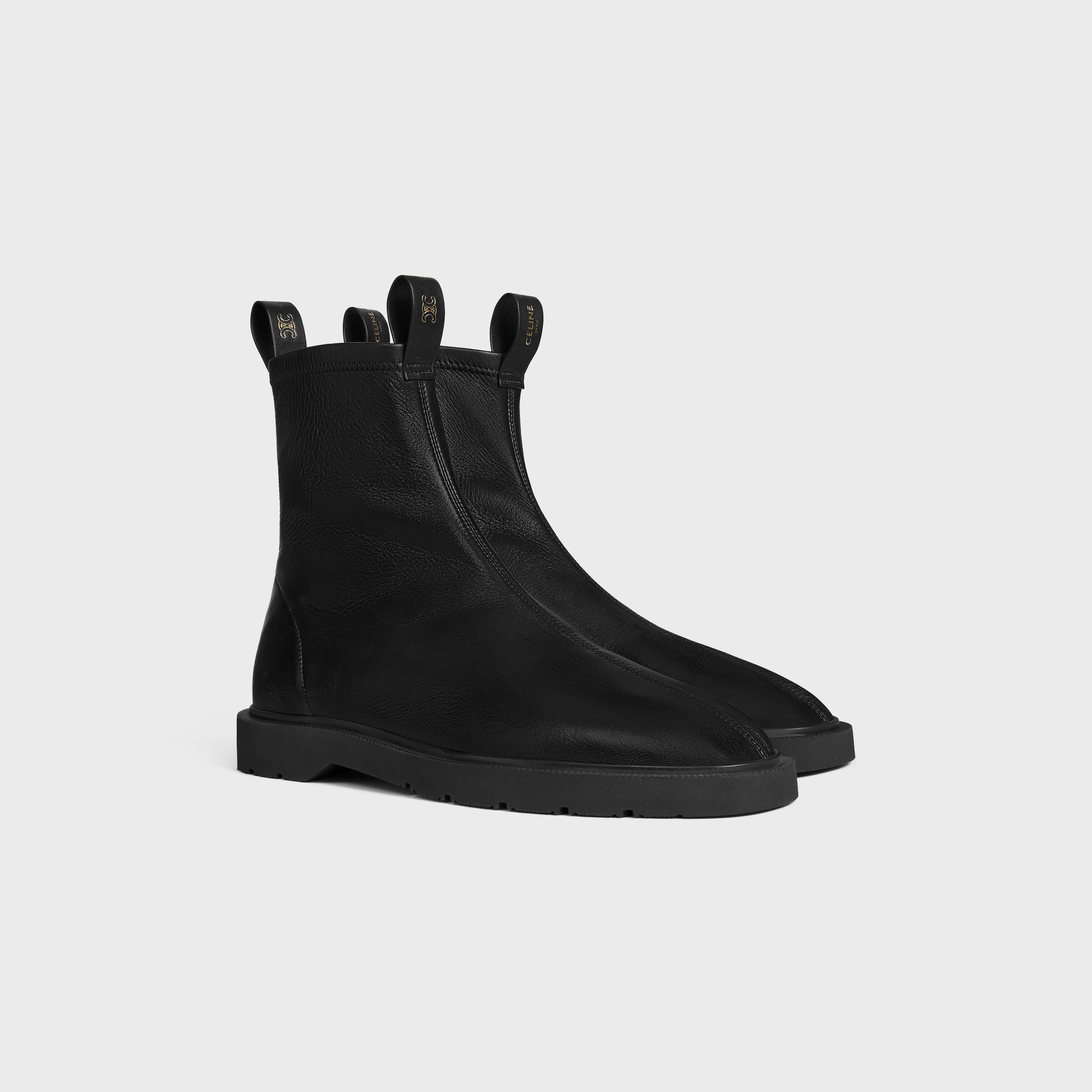 FLOW ZIPPED BOOT IN Stretch Lambskin - BLACK | CELINE