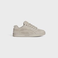 CELINE HUNTINGTON LOW LACE-UP SNEAKER in SUEDE CALFSKIN AND MESH - GREGE -  - 1 | CELINE