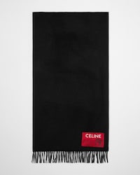 SCARF IN CASHMERE WOOL - BLACK -  - 1 | CELINE