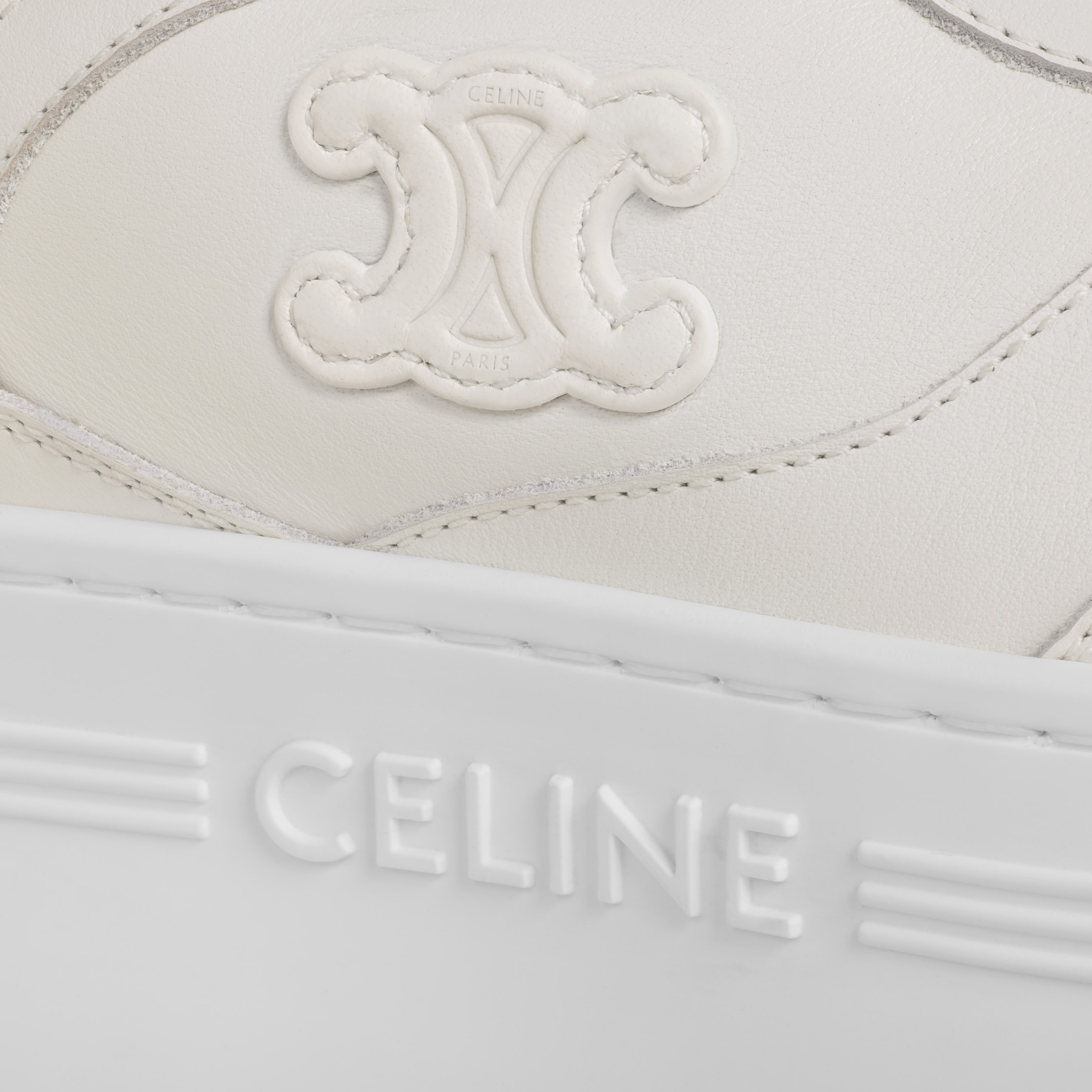 BLOCK WEDGE SNEAKER IN CALFSKIN - OPTIC WHITE | CELINE
