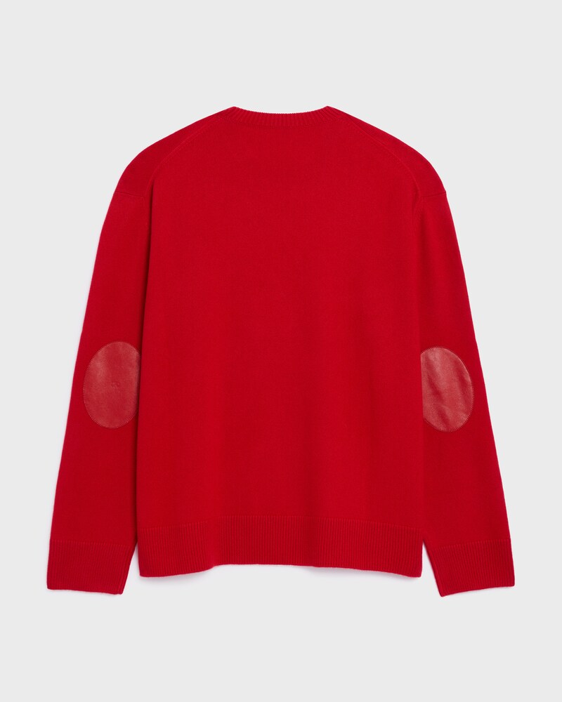 CLASSIC ELBOW-PATCH CREWNECK - RED -  - 1 | CELINE
