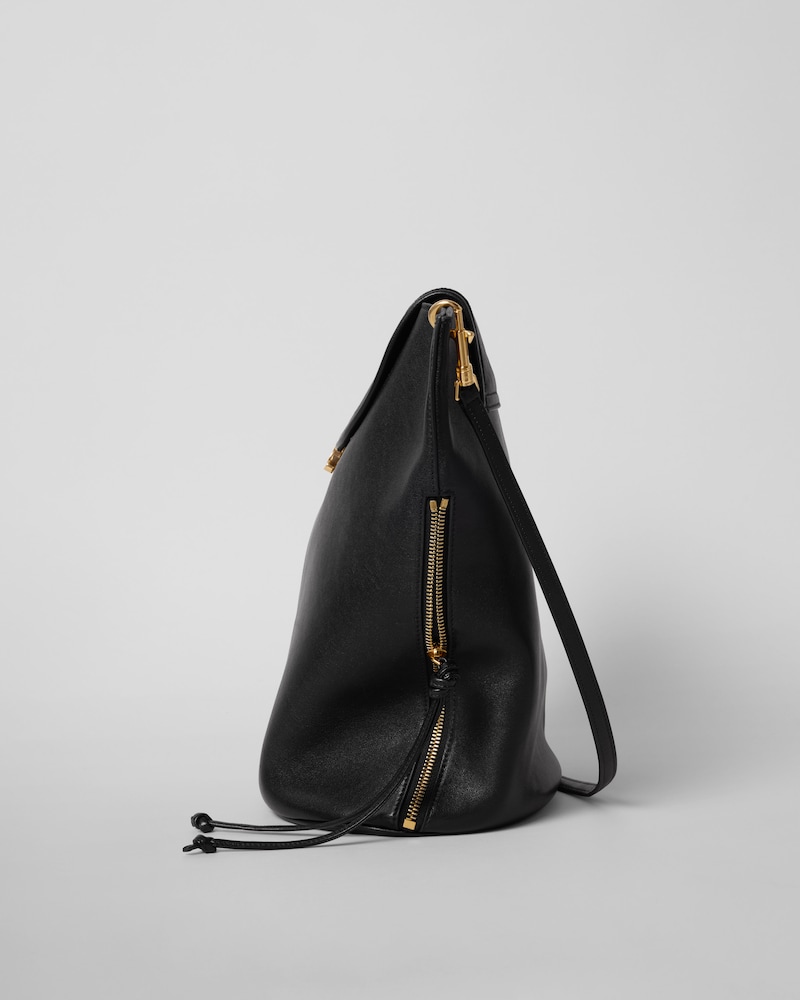 BUCKET SOFT TRIOMPHE IN SUPPLE SHINY LAMBSKIN - BLACK - ALL BAGS - 1 | CELINE