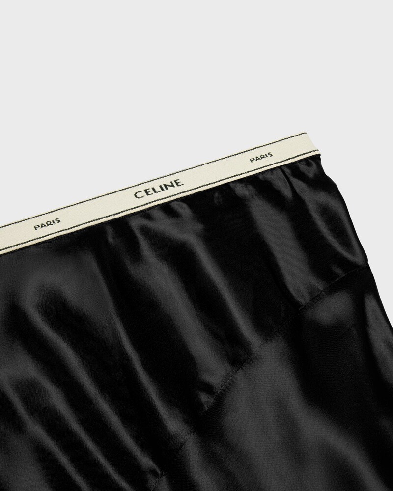 petite skirt IN viscose satin - BLACK -  - 1 | CELINE