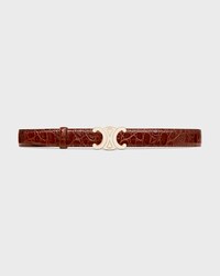 Reversible Strap 25MM IN TAURILLON LEATHER AND CROCODILE EMBOSSED CALFSKIN -  -  - 2 | CELINE