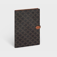 Large notebook cover in triomphe canvas and calfskin - TAN - CELINE MAISON - 2 | CELINE