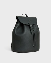 MOCHILA FOLCO GRANDE DE PIEL DE BECERRO CON TEXTURA GRANULADA - VERDE NOCHE - BOLSOS DE VIAJE - 2 | CELINE